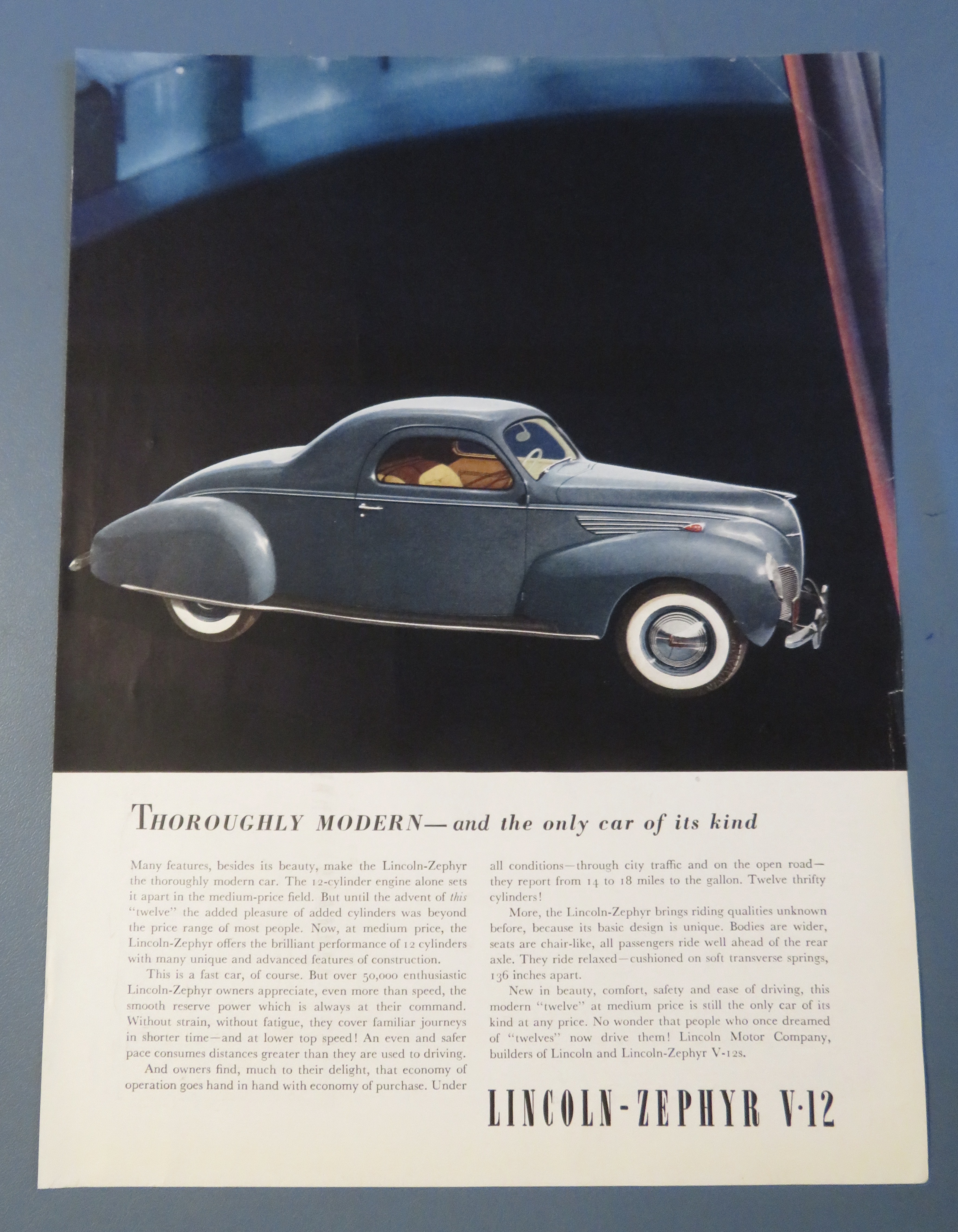 1938 Lincoln Zephyr with Lincoln Zephyr V-12