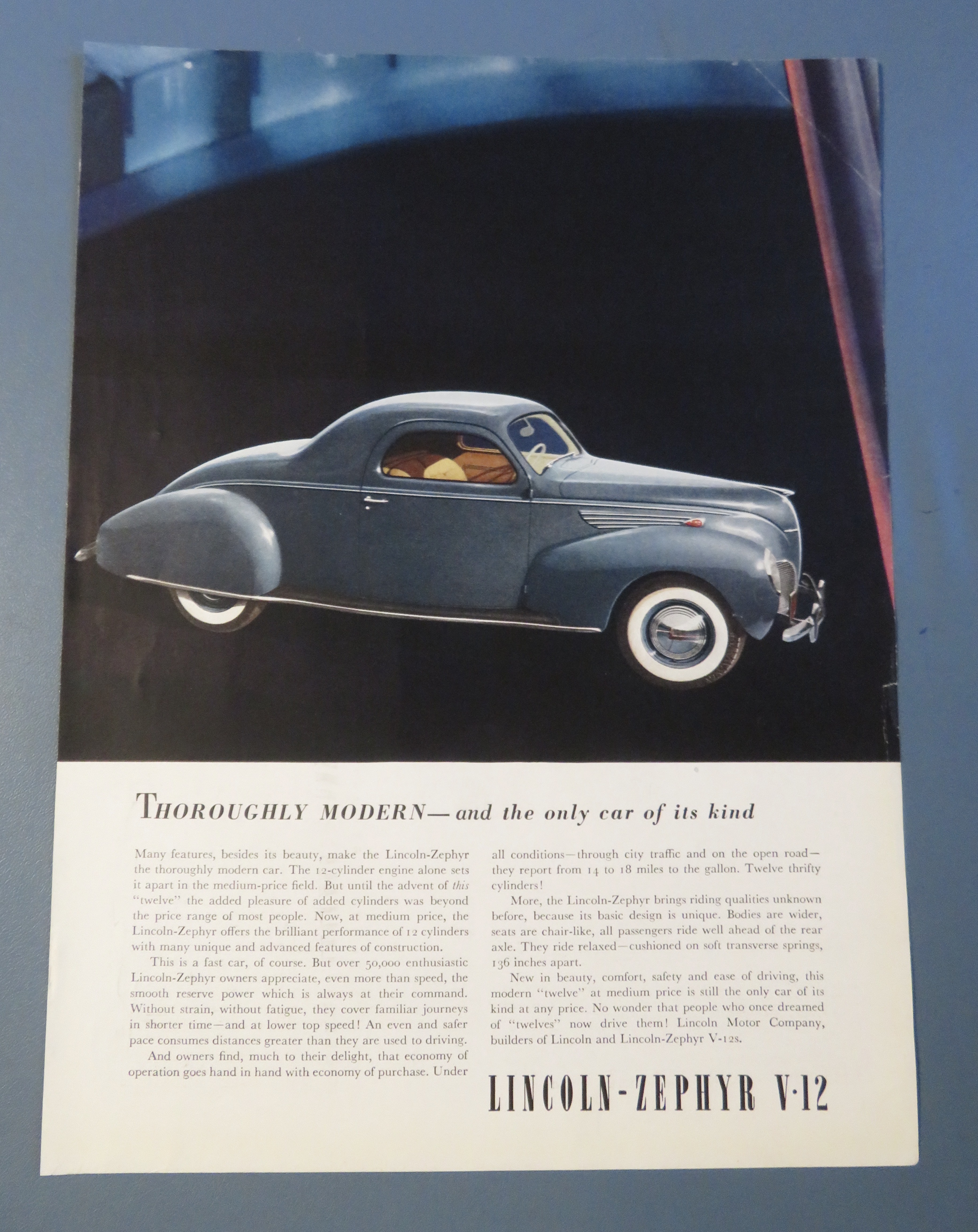 1938 Lincoln Zephyr with Lincoln Zephyr V-12