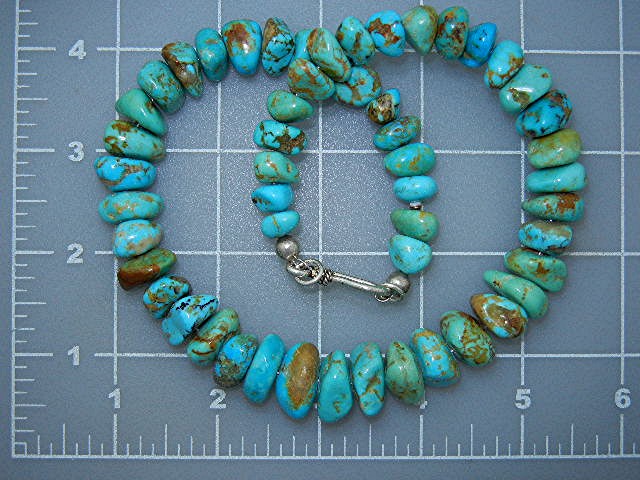 Navajo Kingman Turquoise Necklace Hook Clasp