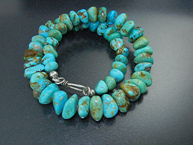 Navajo Kingman Turquoise Necklace Hook Clasp