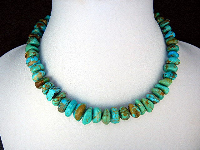 Navajo Kingman Turquoise Necklace Hook Clasp