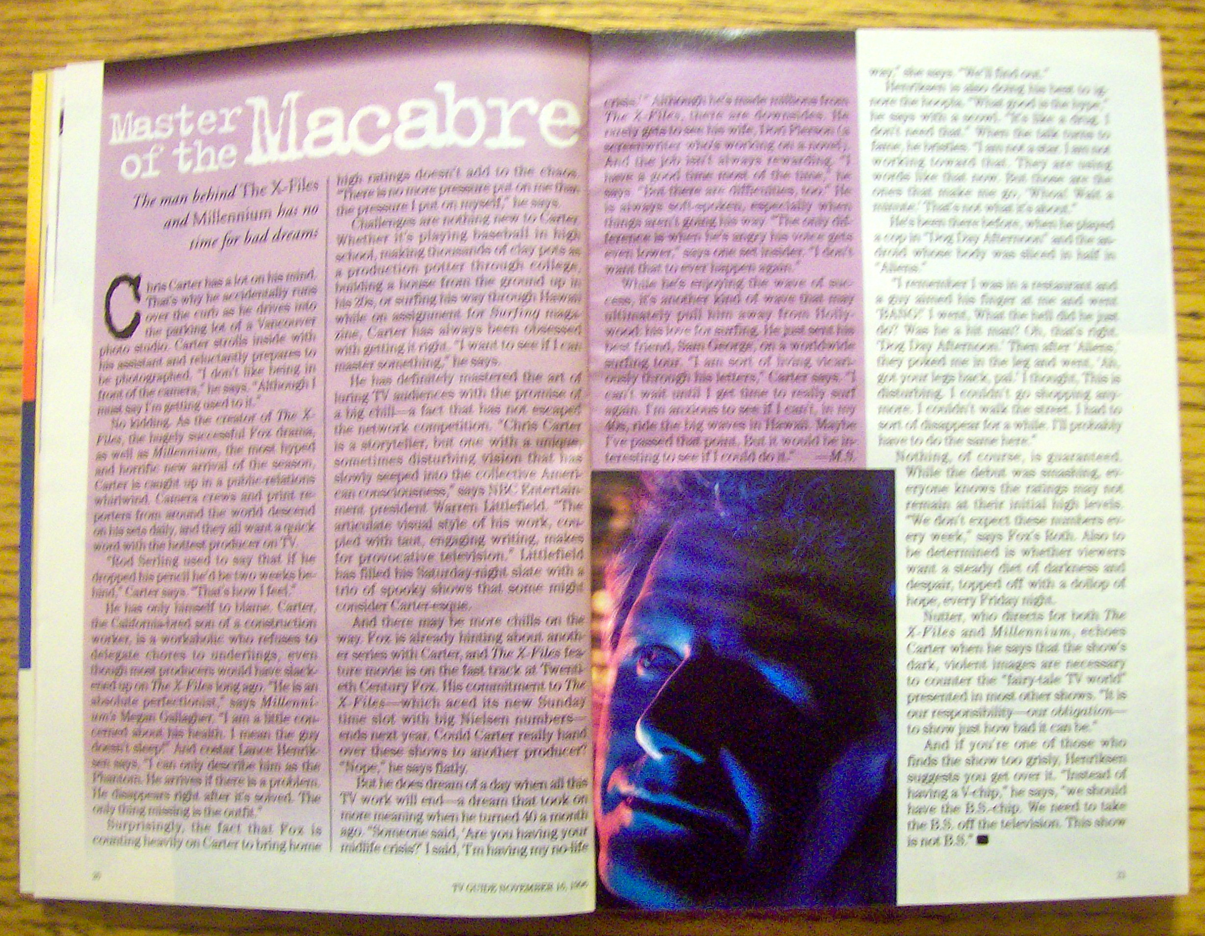 TV Guide November 16-22, 1996 Lance Henriksen
