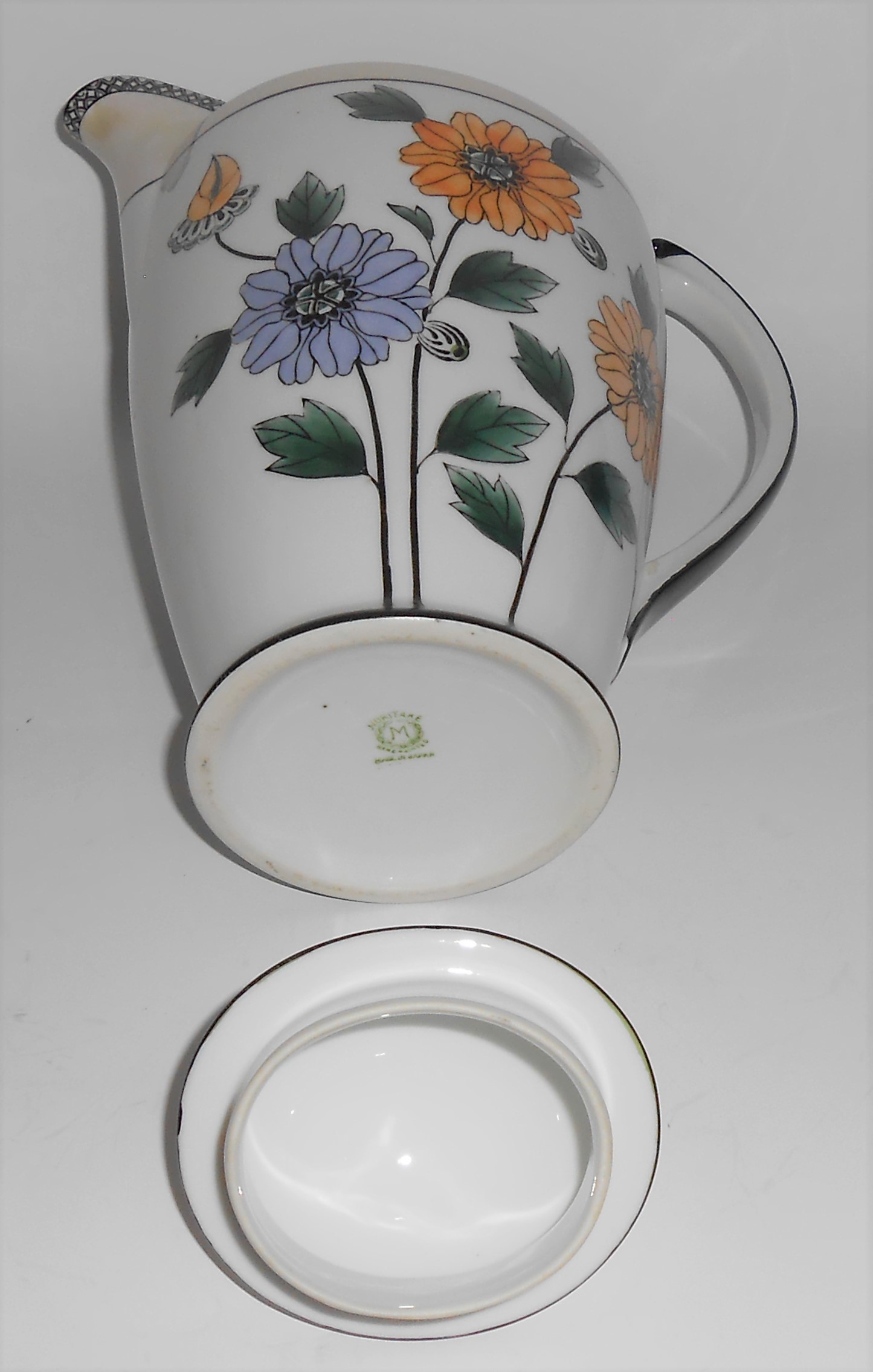 Noritake China Porcelain Floral Lustre Ware Coffeepot