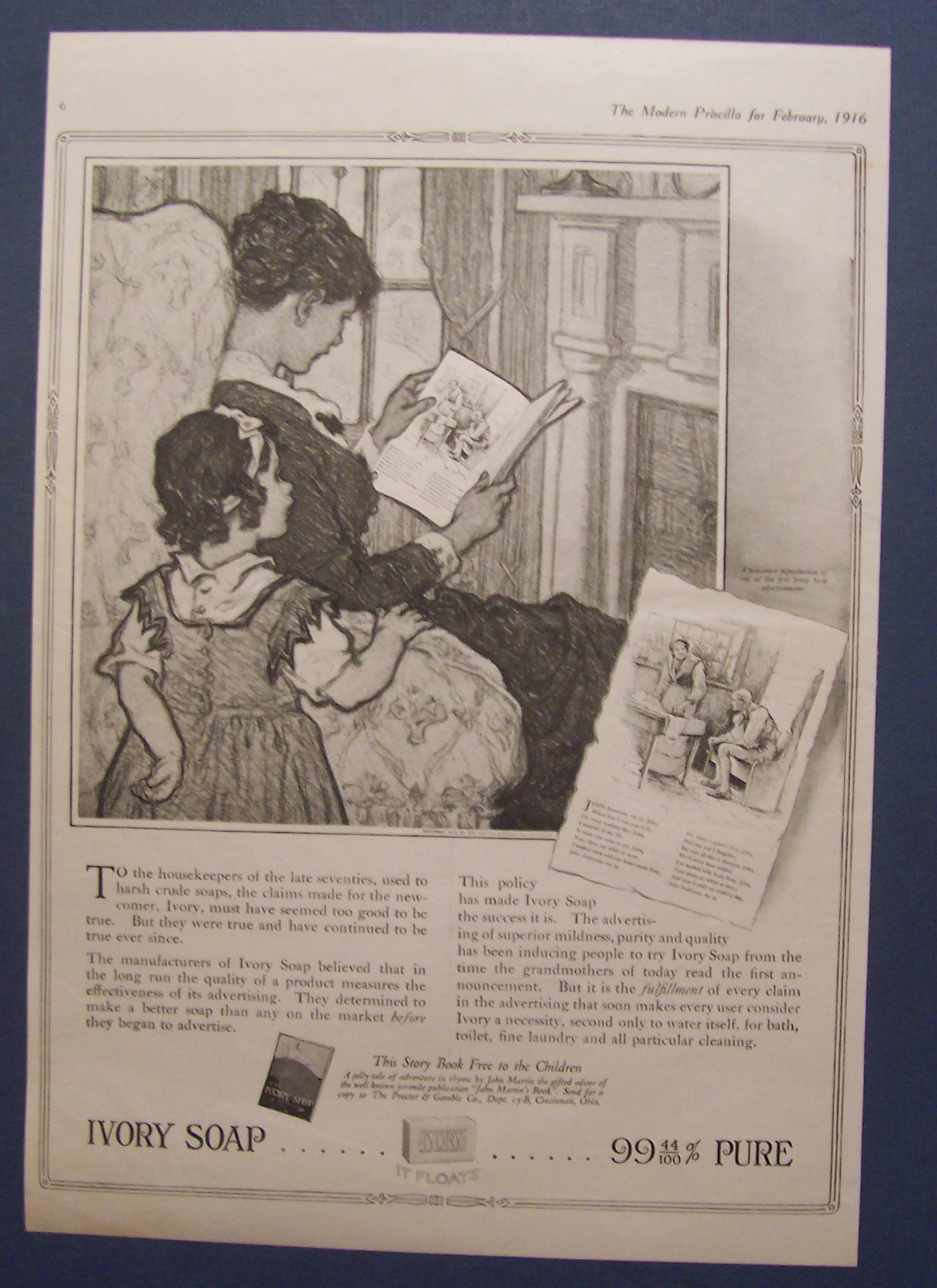 1916 Ivory Soap with Woman Reading to a Little Girl