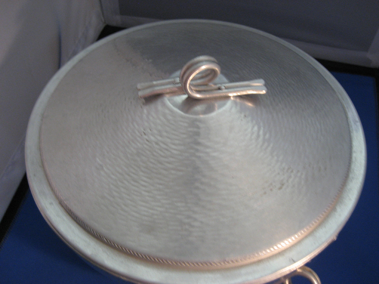 Aluminum and Glass Divided Serving Bowl