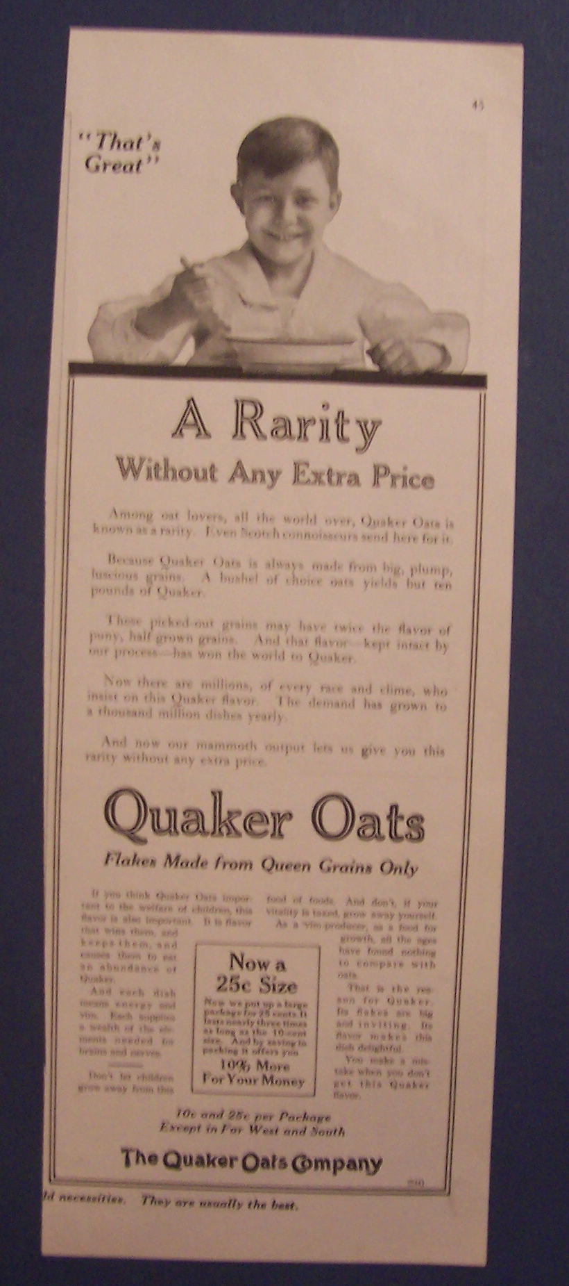 1914  Quaker  Oats  Cereal