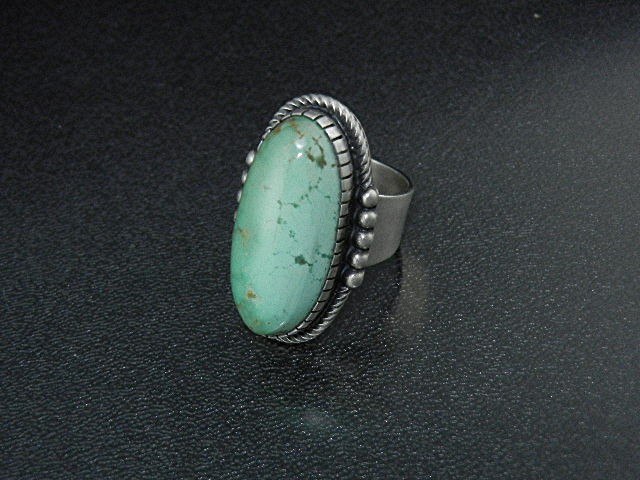 Navajo Sterling Silver Turquoise Ring  D. Livingston