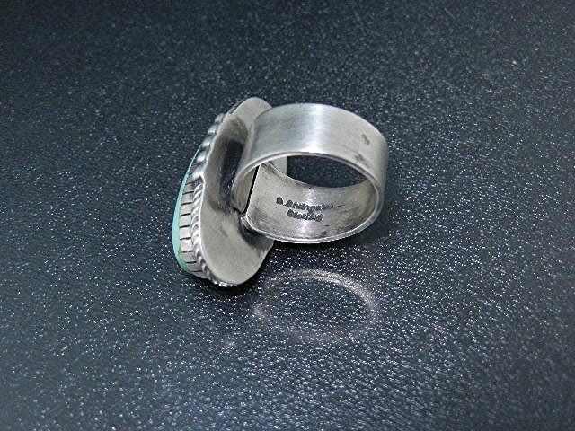 Navajo Sterling Silver Turquoise Ring  D. Livingston