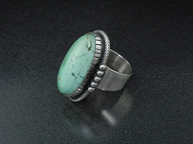 Navajo Sterling Silver Turquoise Ring  D. Livingston