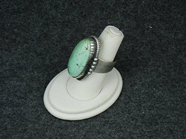 Navajo Sterling Silver Turquoise Ring  D. Livingston