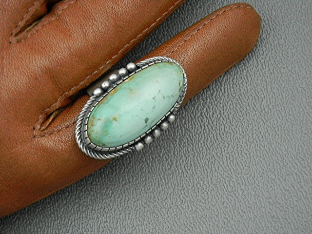 Navajo Sterling Silver Turquoise Ring  D. Livingston