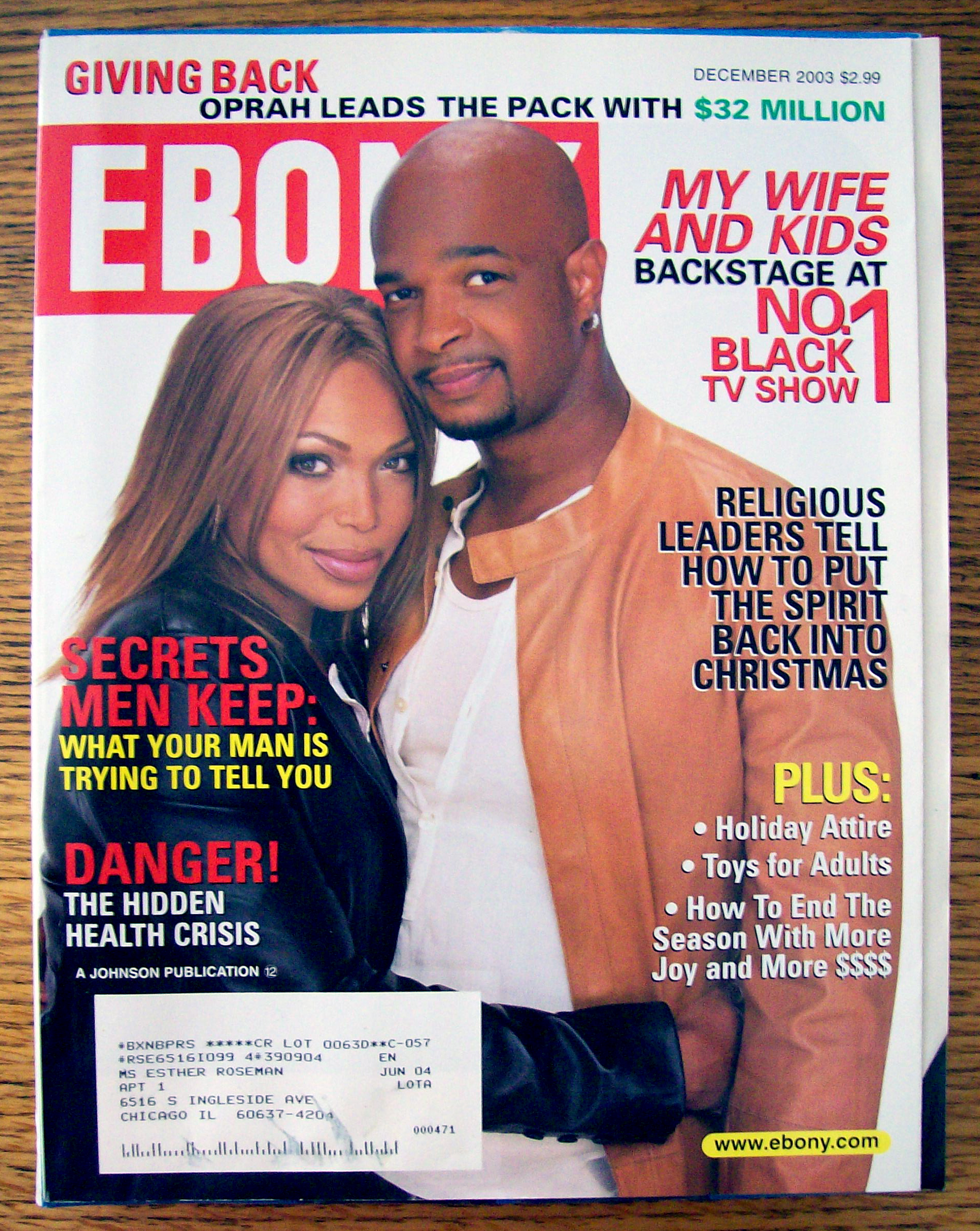 Ebony Magazine - December 2003 - My Wife And Kids