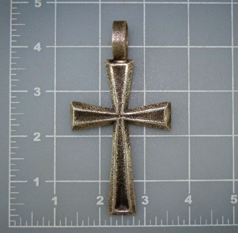 Navajo E S MITCHELL Sterling Silver Sand Cast Large Cro