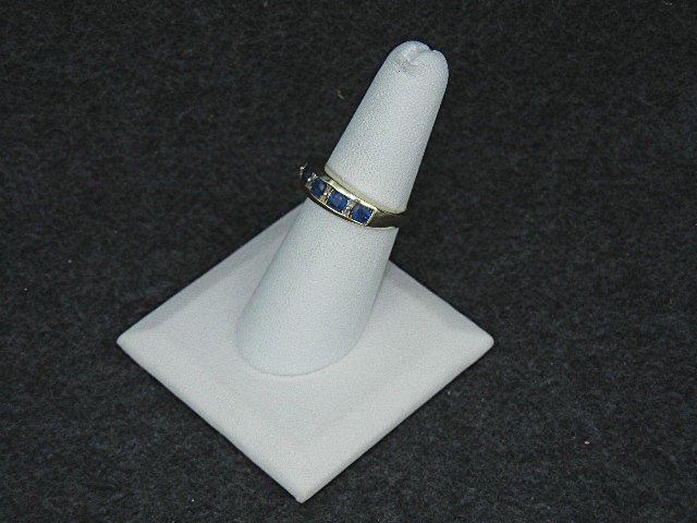 14K Gold Sapphires Baguette Diamond Ring