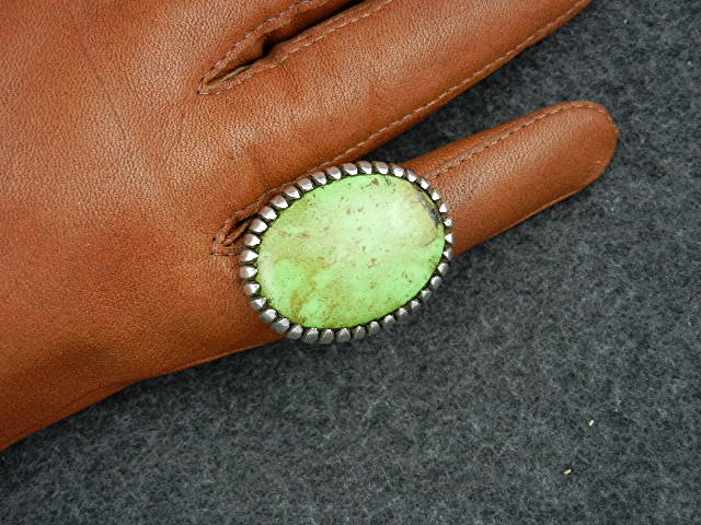 Navajo Gaspeite Sterling Silver AJ Platero Ring