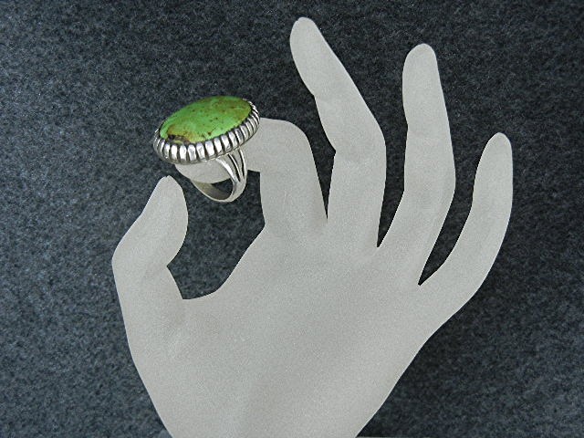 Navajo Gaspeite Sterling Silver AJ Platero Ring
