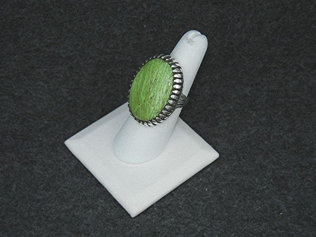 Navajo Gaspeite Sterling Silver AJ Platero Ring