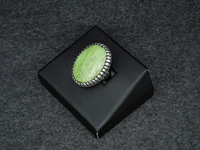 Navajo Gaspeite Sterling Silver AJ Platero Ring