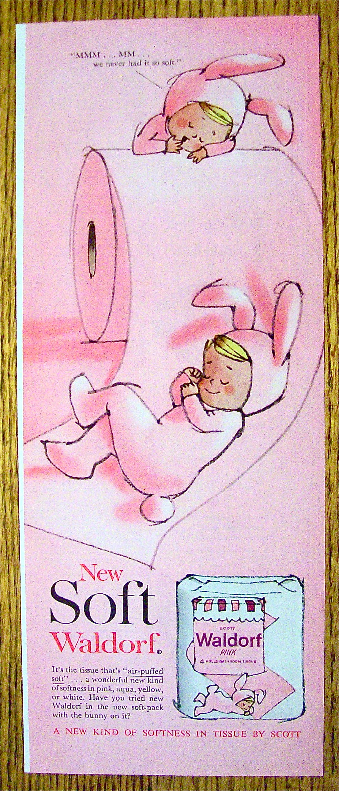 1961 Waldorf Tissue with Two Kids In Bunny Suits