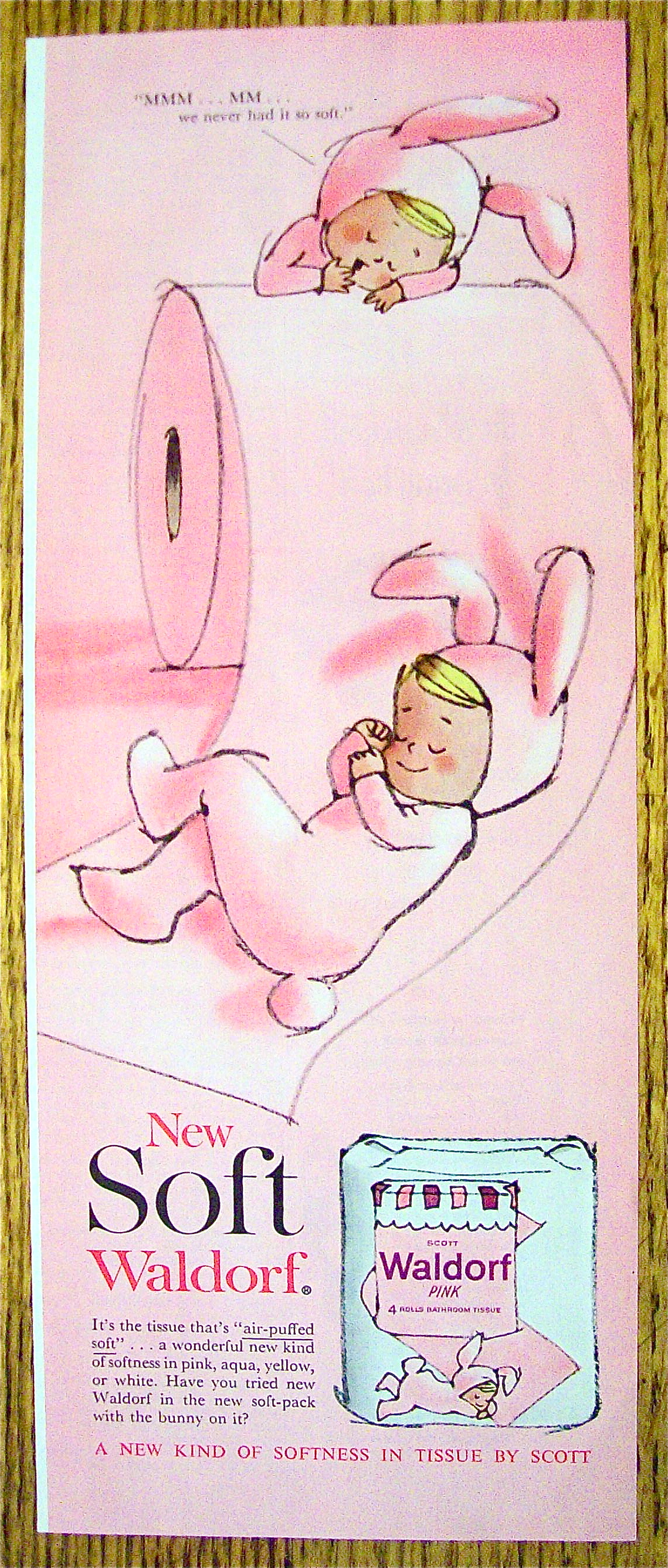 1961 Waldorf Tissue with Two Kids In Bunny Suits