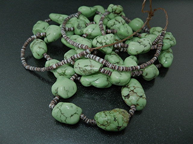 Navajo Gaspeite Heishi 2 Strands Necklace