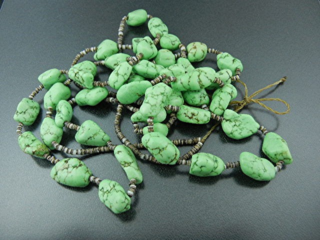 Navajo Gaspeite Heishi 2 Strands Necklace