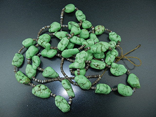 Navajo Gaspeite Heishi 2 Strands Necklace