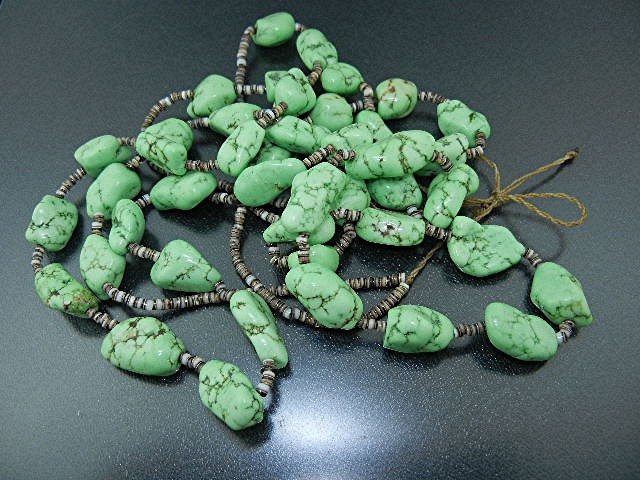 Navajo Gaspeite Heishi 2 Strands Necklace