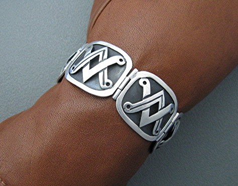 Pedro Castillo Sterling Silver Taxco Mexico Bracelet Ea