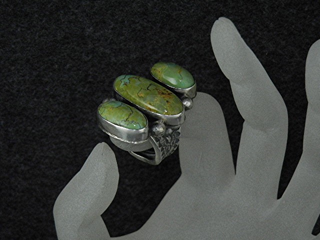 David Troutman Sterling Silver Kingman Turquoise Ring