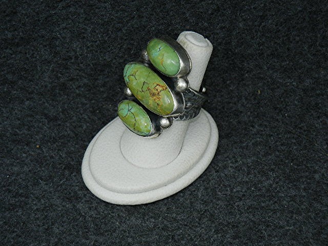 David Troutman Sterling Silver Kingman Turquoise Ring