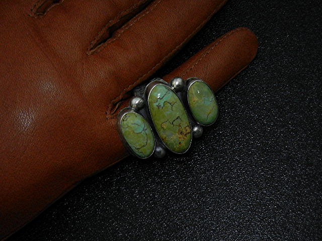 David Troutman Sterling Silver Kingman Turquoise Ring