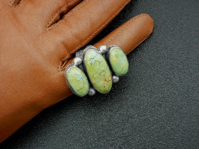 David Troutman Sterling Silver Kingman Turquoise Ring