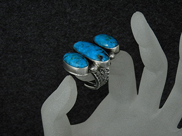 David Troutman Sterling Silver Kingman Turquoise Ring