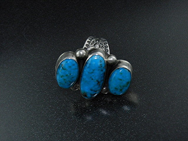 David Troutman Sterling Silver Kingman Turquoise Ring