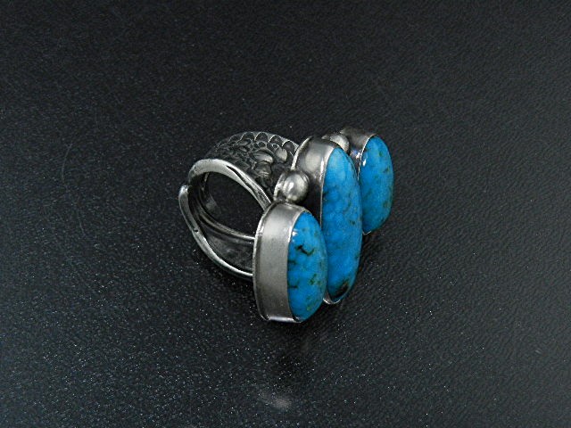 David Troutman Sterling Silver Kingman Turquoise Ring