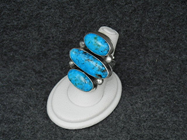 David Troutman Sterling Silver Kingman Turquoise Ring