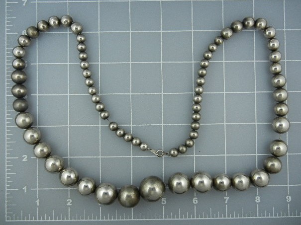 Necklace Silver Plate Navajo Pearls Graduated Beads