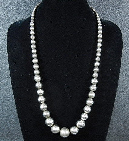 Necklace Silver Plate Navajo Pearls Graduated Beads
