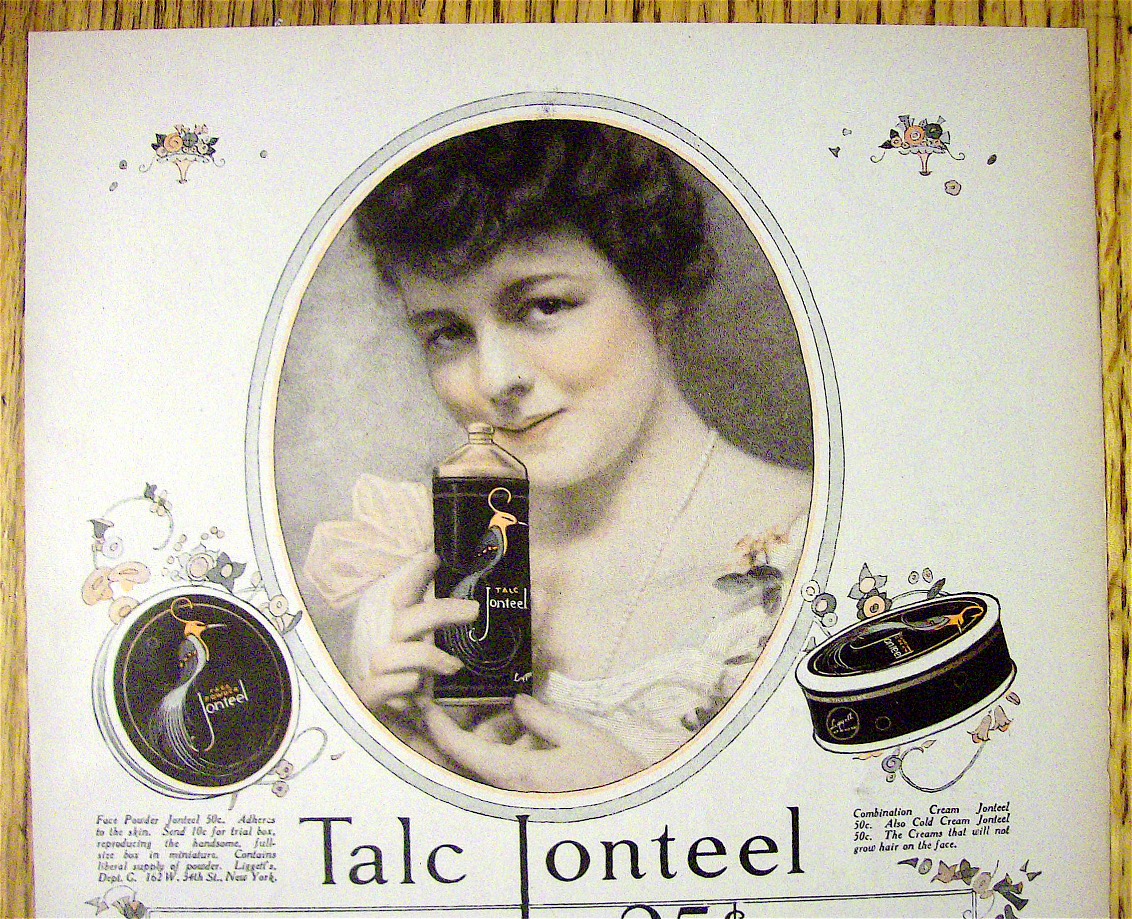 1918 Talc Jonteel with Lovely Woman Holding Talc