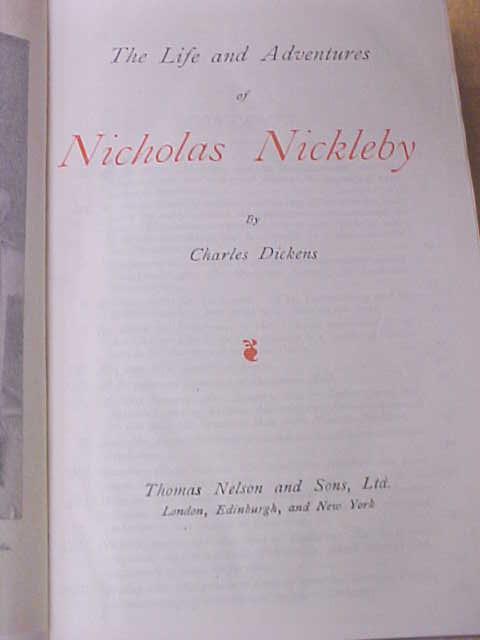 Dickens Nicholas Nickleby Leather 1900's