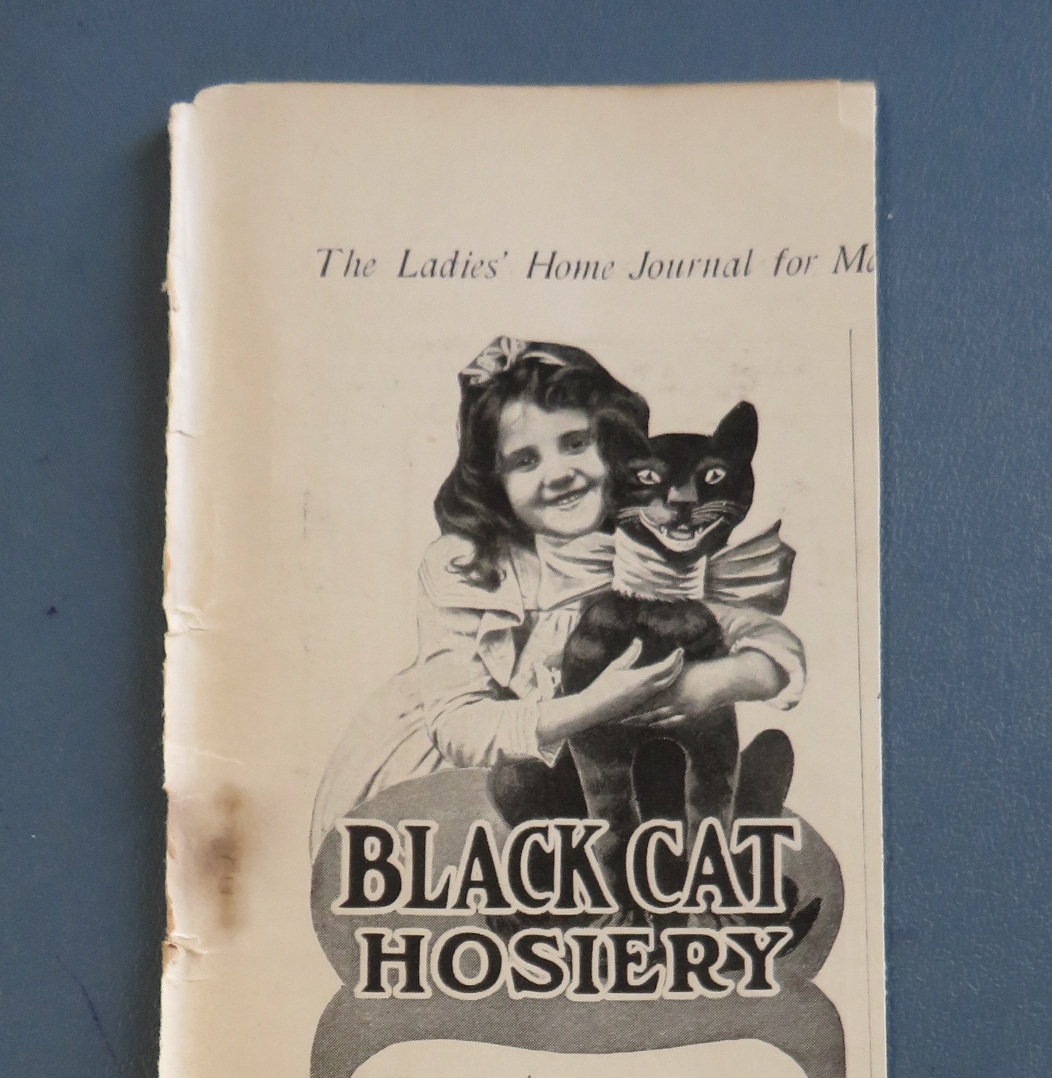 1905 Black Cat Hosiery with Girl & Her Cat