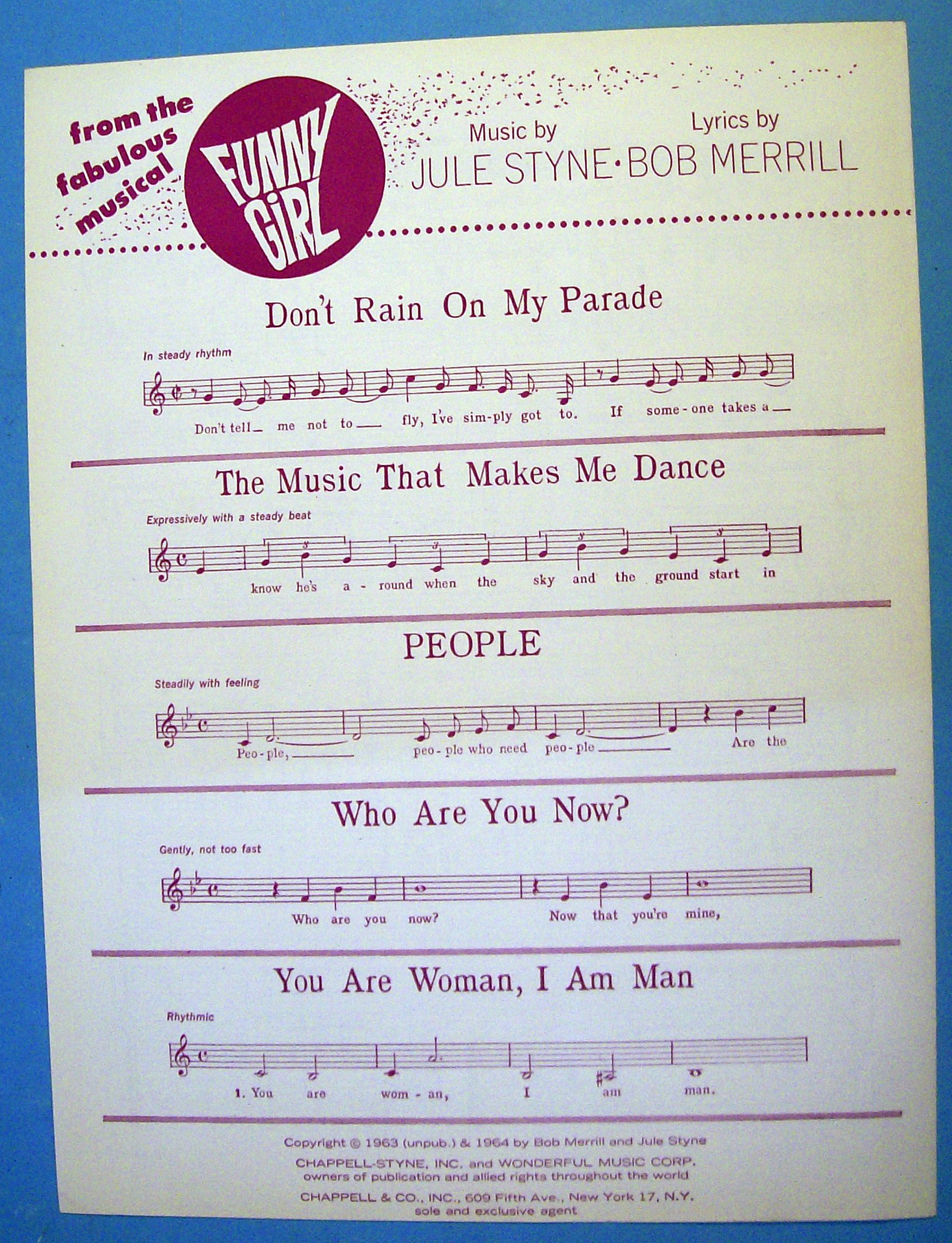 Sheet Music For 1964 People By Jule Styne & Bob Merrill