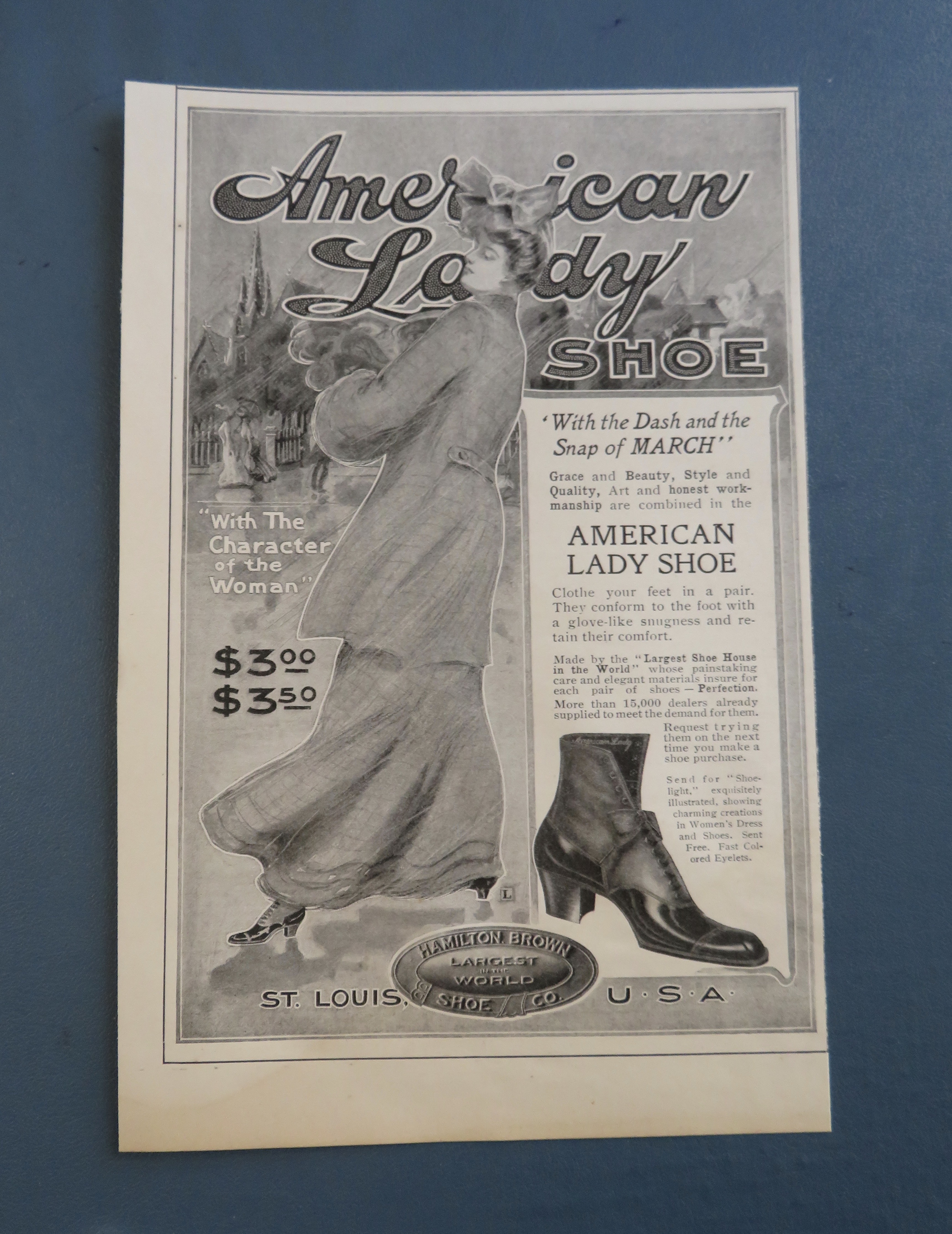 1905 American Lady Shoe with Lovely Woman