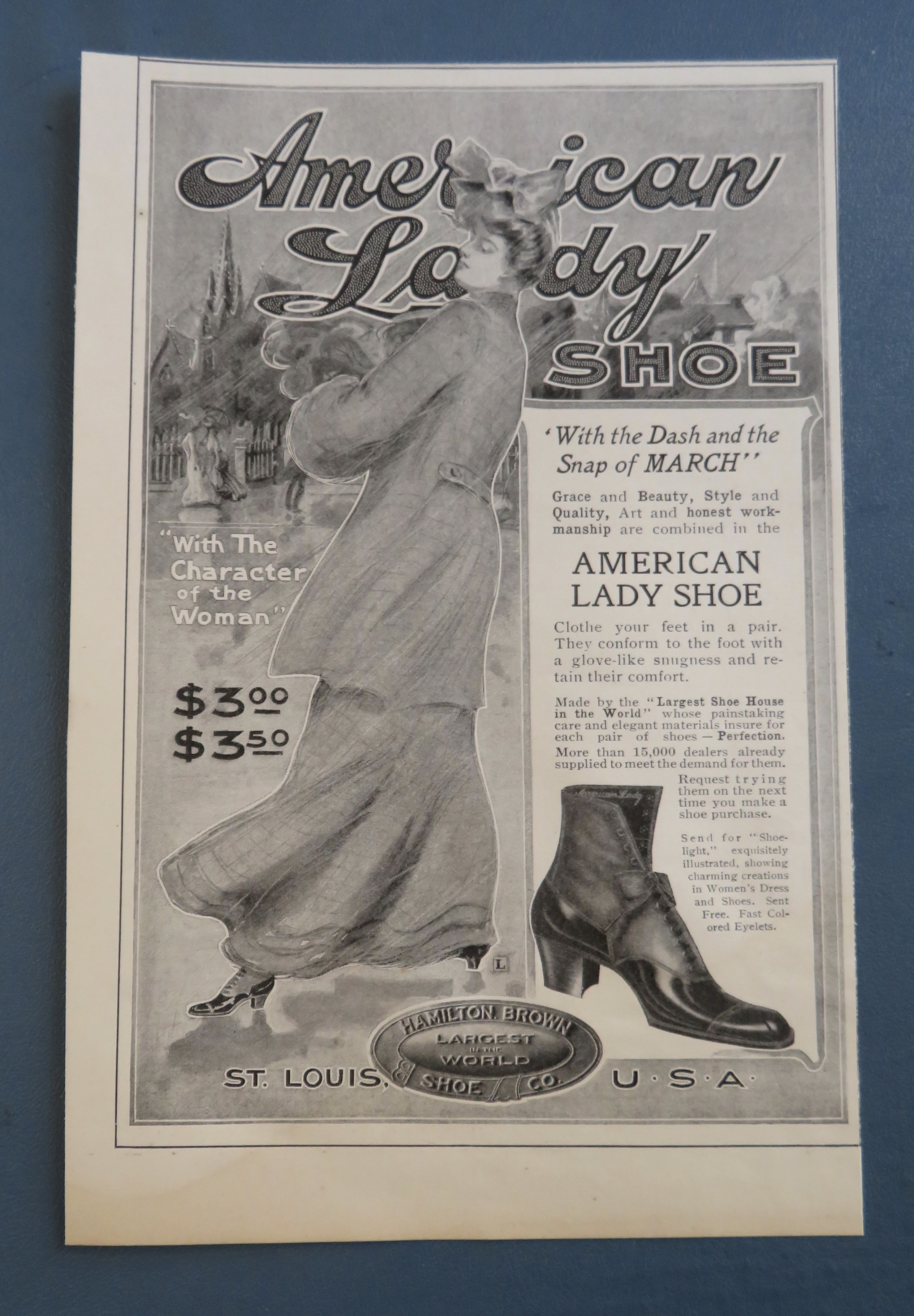 1905 American Lady Shoe with Lovely Woman