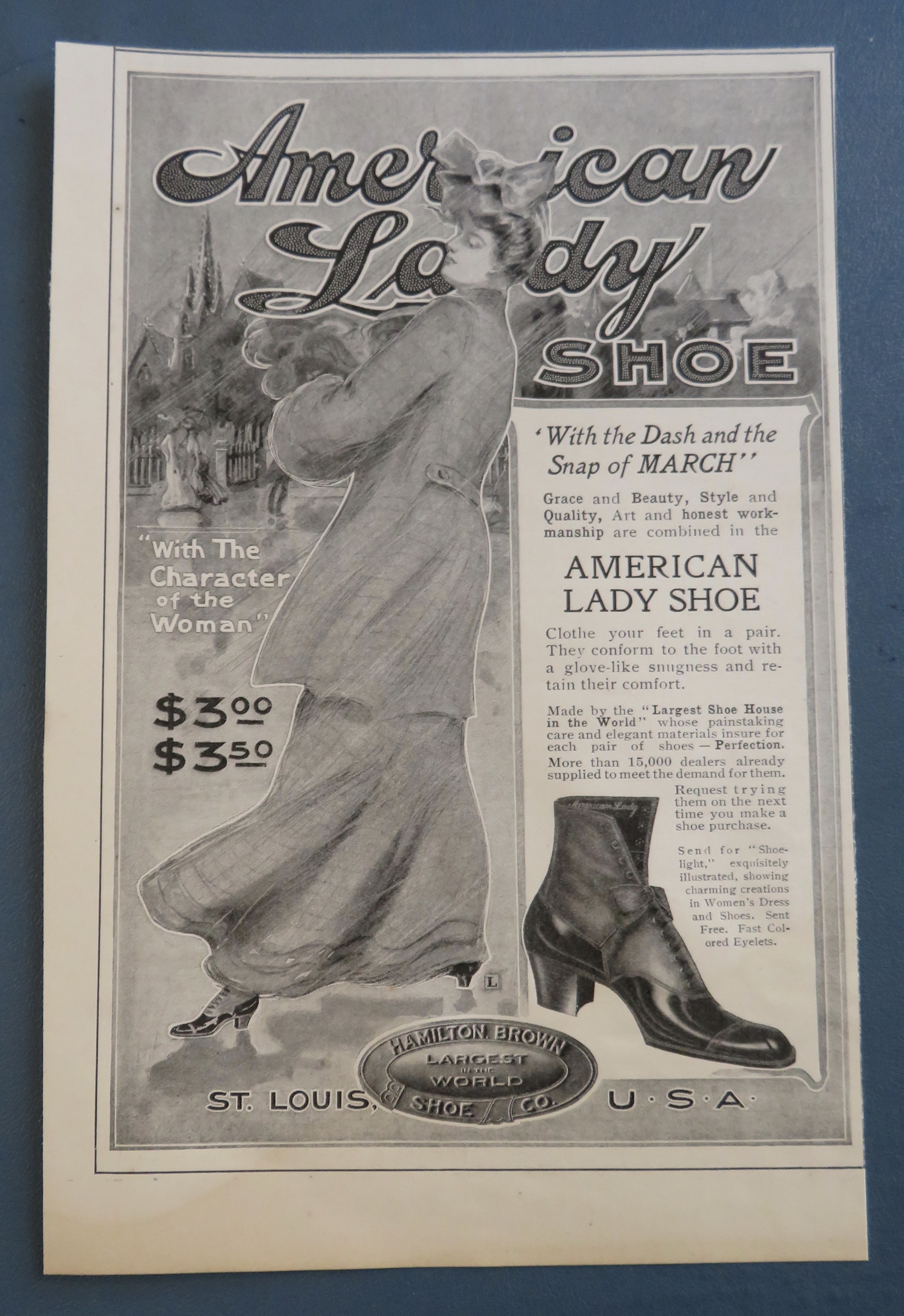 1905 American Lady Shoe with Lovely Woman