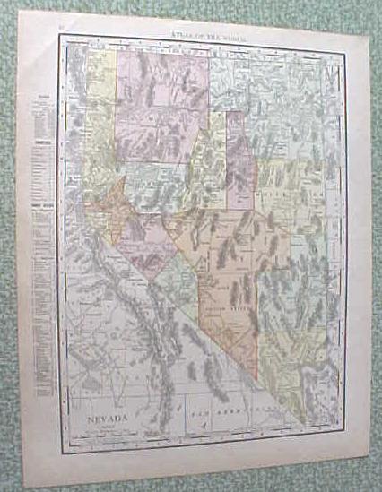 Antique Map Arizona Nevada 1912 Antique