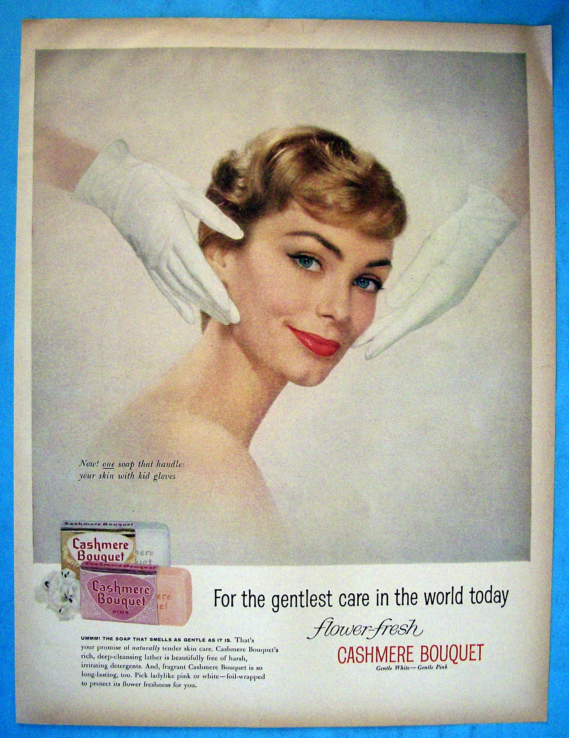 1959 Cashmere Bouquet Soap with Lovely Woman's Face