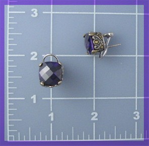 Amethyst Sterling Silver French Back Pierced Earrings