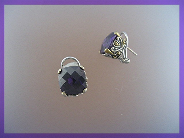 Amethyst Sterling Silver French Back Pierced Earrings